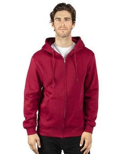 Threadfast Apparel 320Z Unisex ULIGHTimate Fleece Full-Zip Hooded Sweatshirt - Burgundy