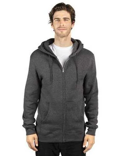 Threadfast Apparel 320Z Unisex ULIGHTimate Fleece Full-Zip Hooded Sweatshirt - Charcoal Heather