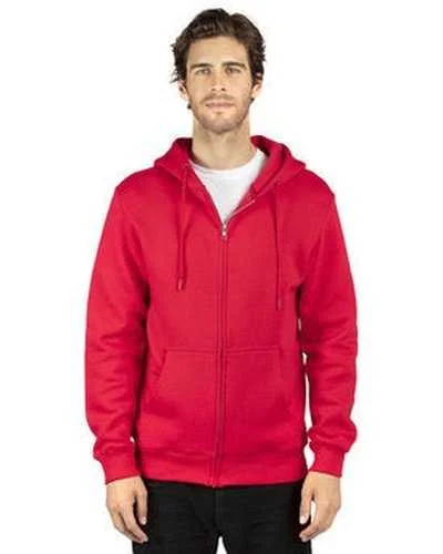 Threadfast Apparel 320Z Unisex ULIGHTimate Fleece Full-Zip Hooded Sweatshirt - Red