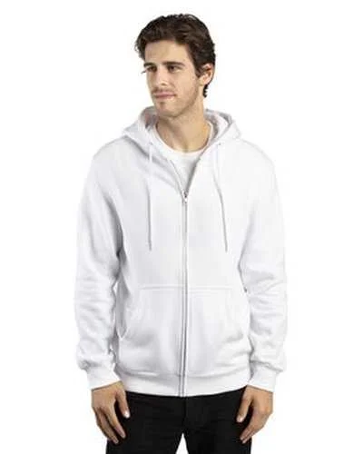 Threadfast Apparel 320Z Unisex ULIGHTimate Fleece Full-Zip Hooded Sweatshirt - White