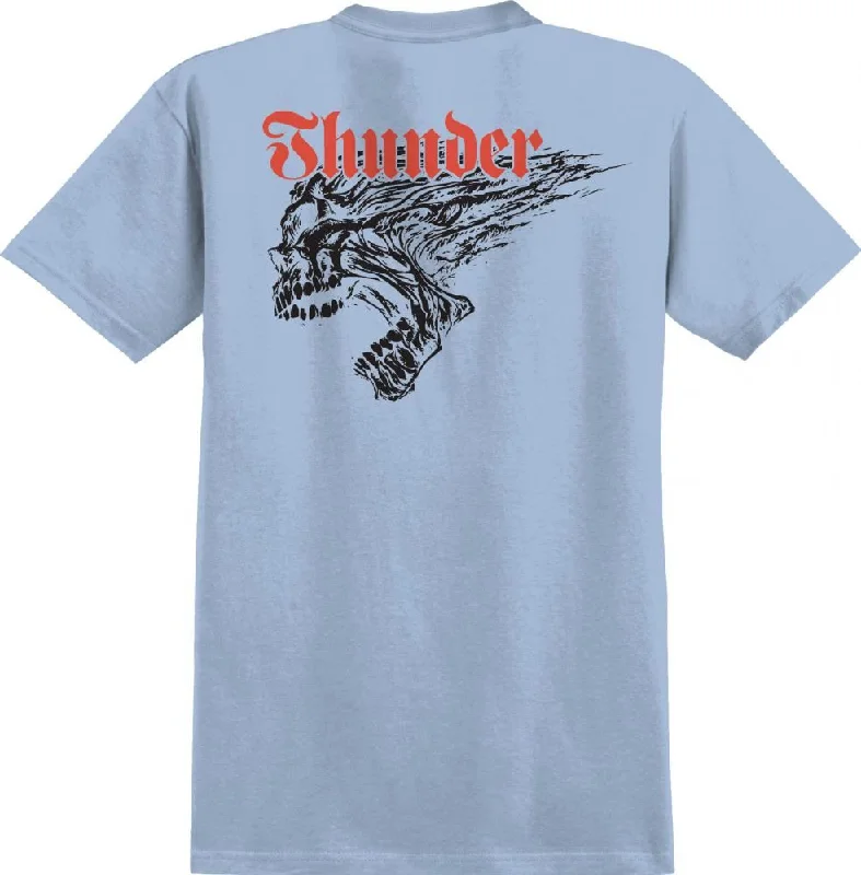 Thunder T-Shirt Screaming Skull Redux - Light Blue / Red / Black