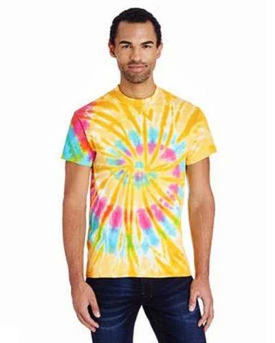 Tie-Dye CD100 Adult 54 oz, 100% Cotton T-Shirt - Aurora