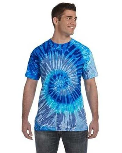 Tie-Dye CD100 Adult 54 oz, 100% Cotton T-Shirt - Blue Jerry