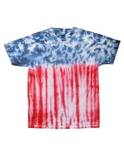 Tie-Dye CD100 Adult 54 oz, 100% Cotton T-Shirt - Flag