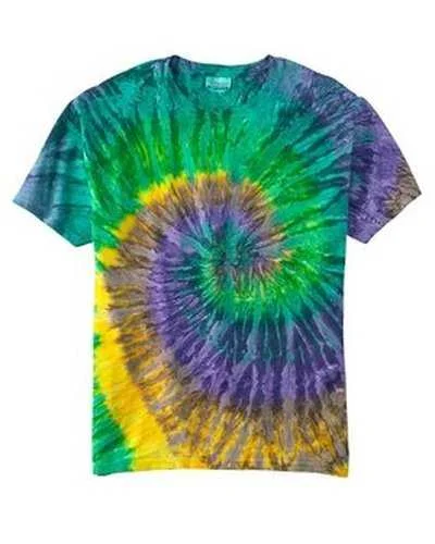 Tie-Dye CD100 Adult 54 oz, 100% Cotton T-Shirt - Mardi Gras