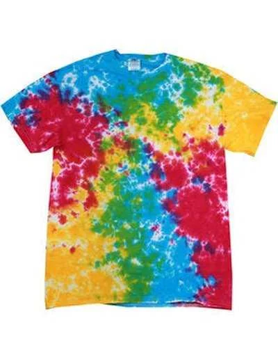 Tie-Dye CD100 Adult 54 oz, 100% Cotton T-Shirt - Multi Rainbow