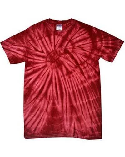 Tie-Dye CD101 Adult 54 oz 100% Cotton Spider T-Shirt - Spider Crimson