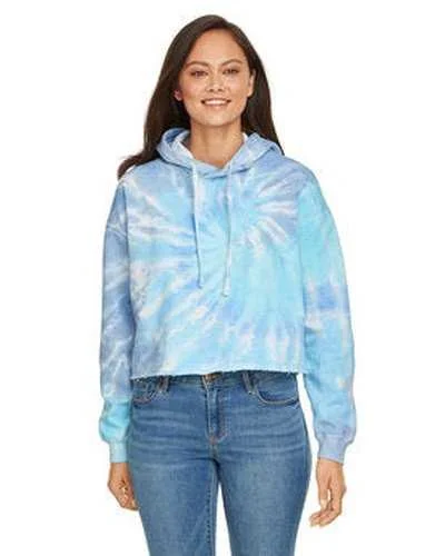 Tie-Dye CD8333 Ladies' Cropped Hooded Sweatshirt - Lagoon