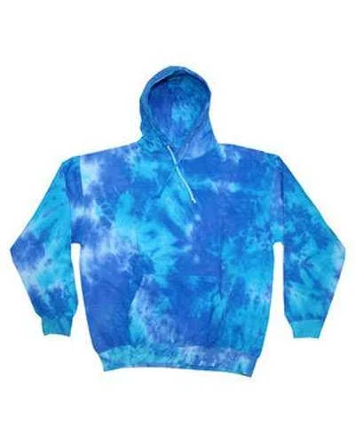 Tie-Dye CD877 Adult D Pullover Hooded Sweatshirt - Blue Mix