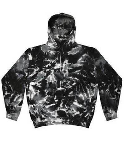 Tie-Dye CD877 Adult D Pullover Hooded Sweatshirt - Multi Black