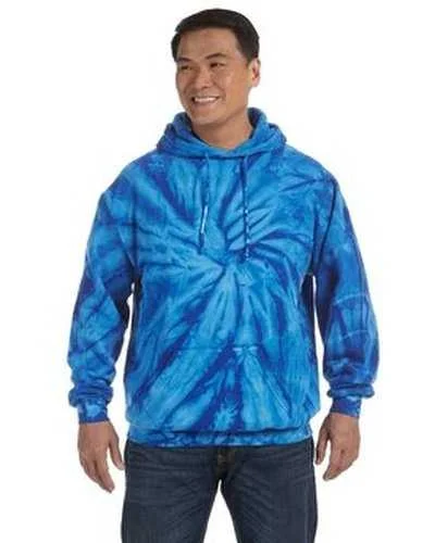 Tie-Dye CD877 Adult D Pullover Hooded Sweatshirt - Spider Royal