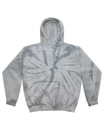 Tie-Dye CD877 Adult D Pullover Hooded Sweatshirt - Spider Silver