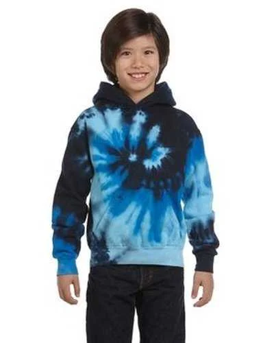 Tie-Dye CD877Y Youth 85 oz D Pullover Hooded Sweatshirt - Blue Ocean