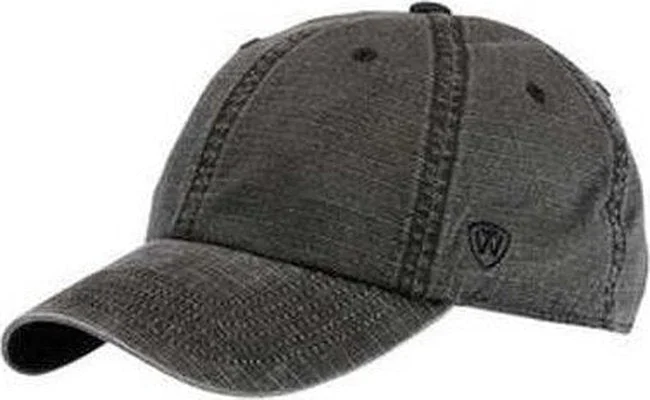 J. America TW5537 Ripper Washed Cotton Ripstop Cap - Black