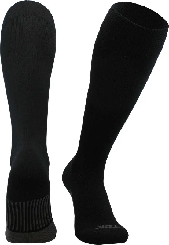 TCK Dugout Solid Color Knee High Sports Socks - Black