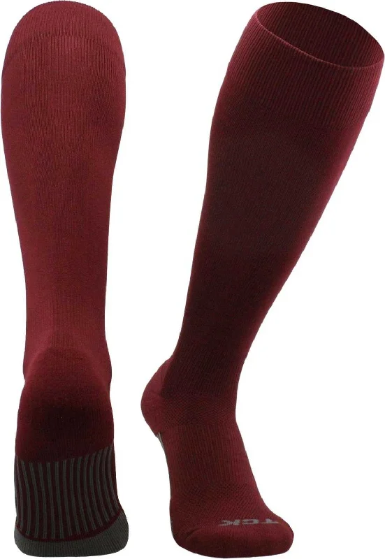 TCK Dugout Solid Color Knee High Sports Socks - Maroon