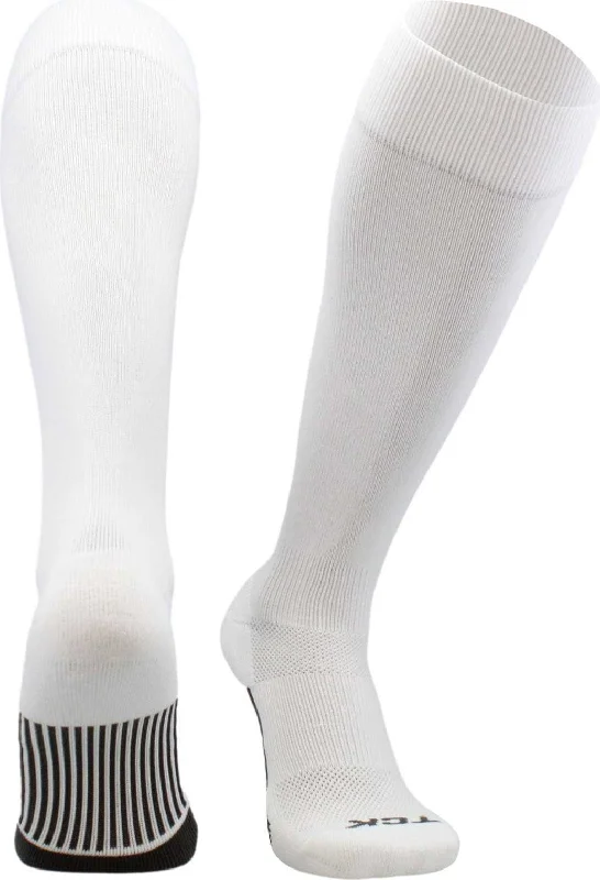 TCK Dugout Solid Color Knee High Sports Socks - White