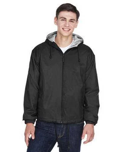 Ultraclub 8915 Adult Fleece-Lined Hooded Jacket - Black