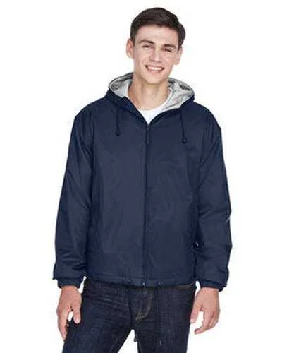 Ultraclub 8915 Adult Fleece-Lined Hooded Jacket - Navy