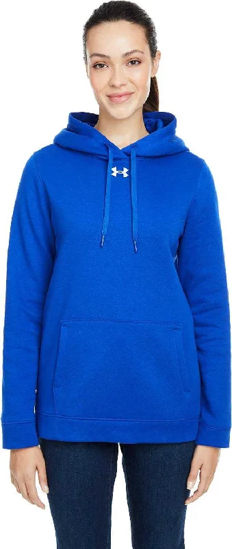 Under Armour 1300261 Ladies' Hustle Pullover Hooded Sweatshirt - Royal White