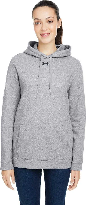 Under Armour 1300261 Ladies' Hustle Pullover Hooded Sweatshirt - Team Gray Heathert Black