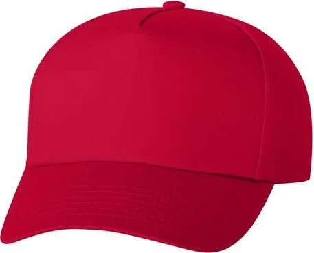 Valucap 8869 Five-Panel Twill Cap - Red