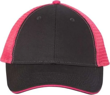 Valucap S102 Sandwich Trucker Cap - Charcoal Neon Pink