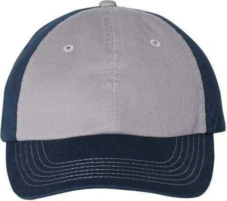 Valucap VC300A Adult Bio-Washed Classic Dads Cap - Grey Navy