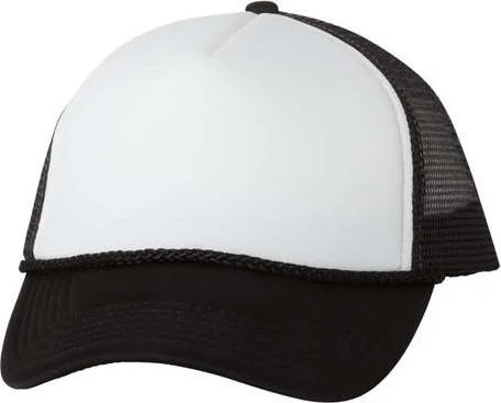 Valucap VC700 Foam Mesh-Back Trucker Cap - White Black