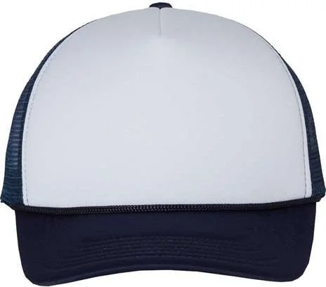 Valucap VC700 Foam Mesh-Back Trucker Cap - White Navy