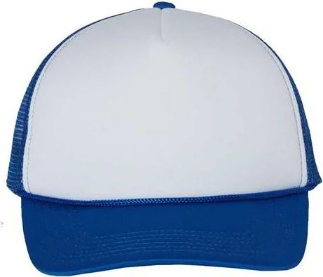 Valucap VC700 Foam Mesh-Back Trucker Cap - White Royal