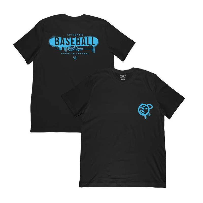 Vandal Tee - Black/Light Blue