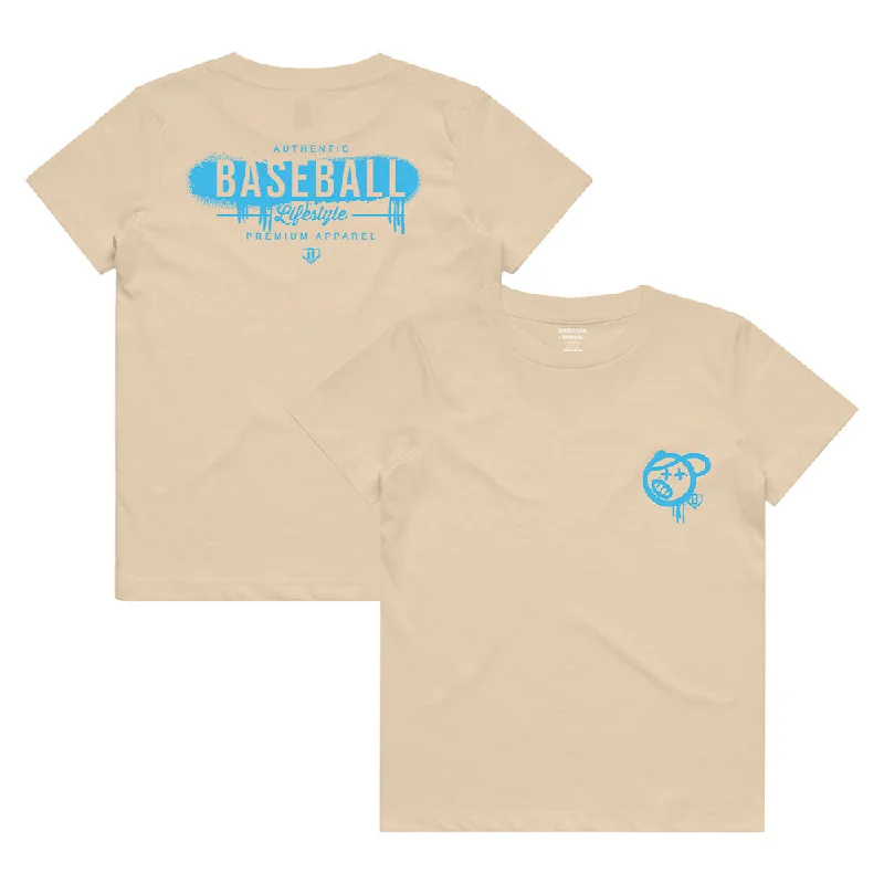 Vandal Youth Tee - Tan/Light Blue