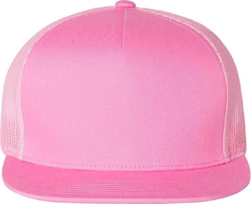 Yupoong 6006W Adult Trucker with White Front Panel Cap - Pink