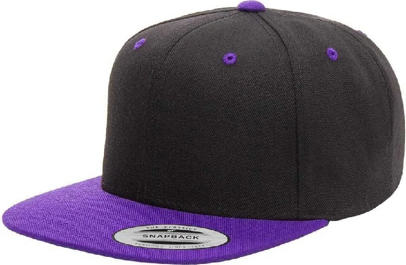 Yupoong 6089MT Classics Premium Snapback Cap 2-Tone - Black Purple