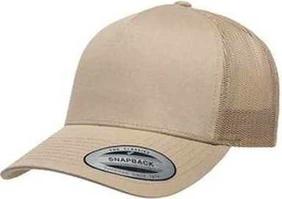 Yupoong 6506 Adult 5-Panel Retro Trucker Cap - Khaki