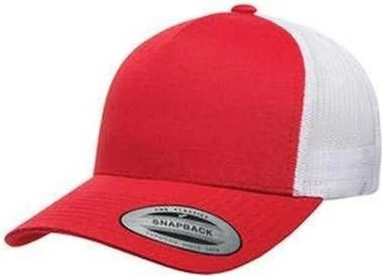 Yupoong 6506 Adult 5-Panel Retro Trucker Cap - Red White