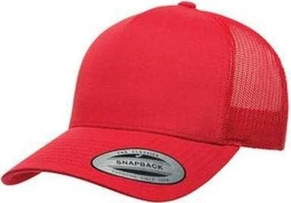 Yupoong 6506 Adult 5-Panel Retro Trucker Cap - Red