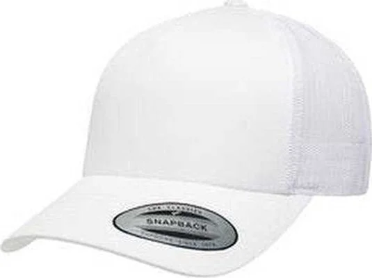 Yupoong 6506 Adult 5-Panel Retro Trucker Cap - White