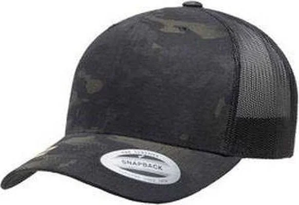 Yupoong 6606MC Yp Classics Retro Trucker MuLIGHTicam Snapback Cap - Black Multicam