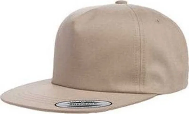 Yupoong Y6502 Adult Unstructured 5-Panel Snapback Cap - Khaki