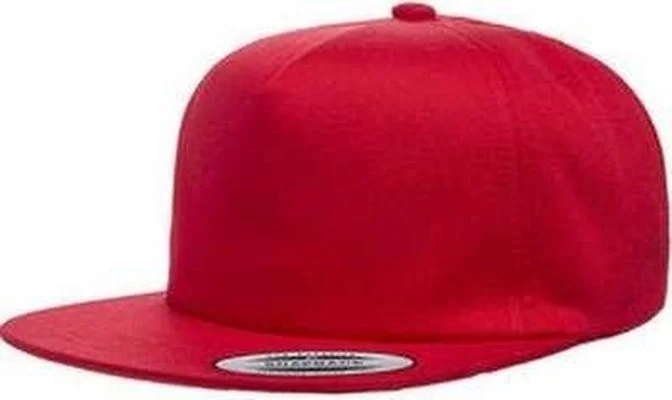 Yupoong Y6502 Adult Unstructured 5-Panel Snapback Cap - Red